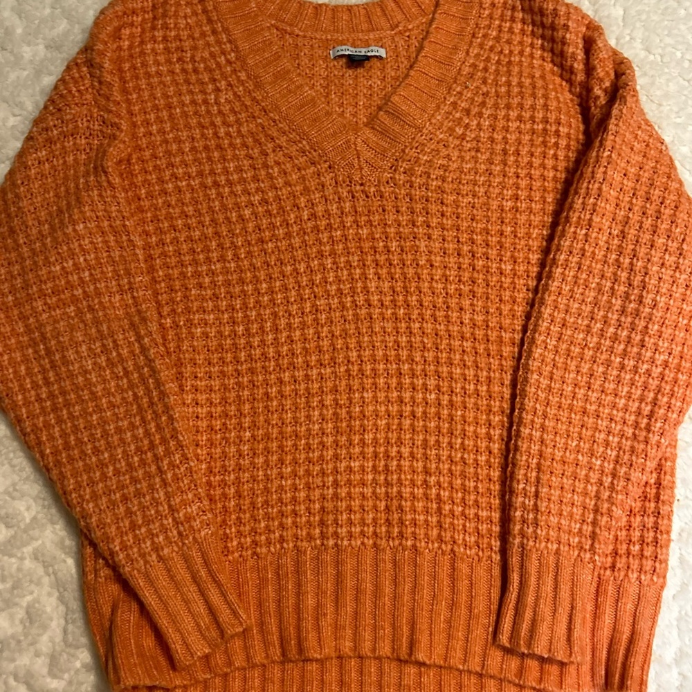 Orange V-Neck Sweater